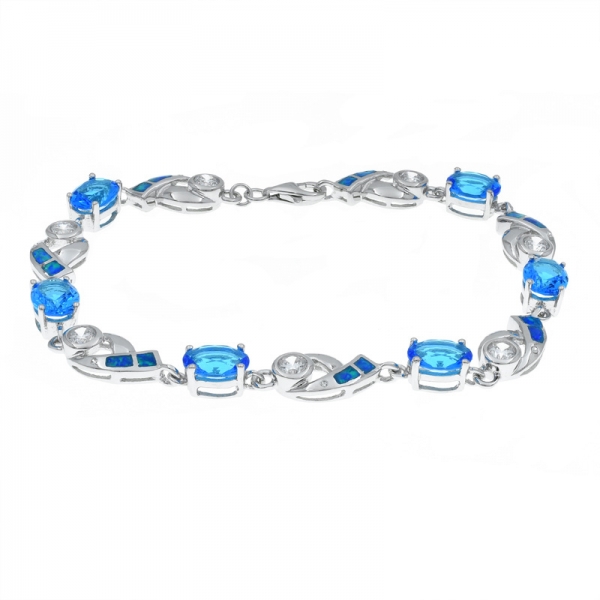 925 Sterling Silver Opal Bracelet Jewelry 