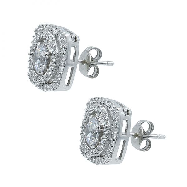 Black Nano Stud Women 925 Earrings 