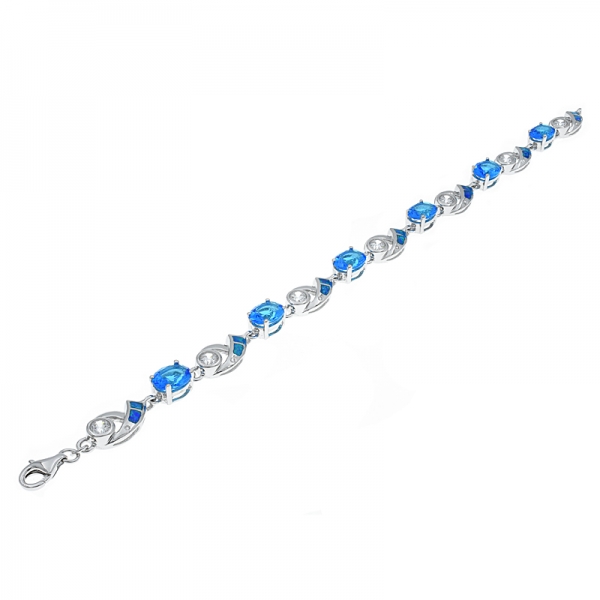925 Sterling Silver Opal Bracelet Jewelry 