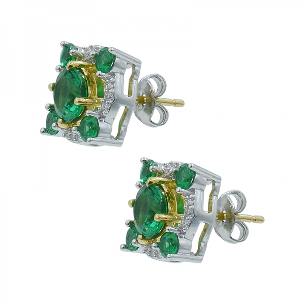 Diamond Yellow Stud Women Earrings in 925 Sterling Silver 