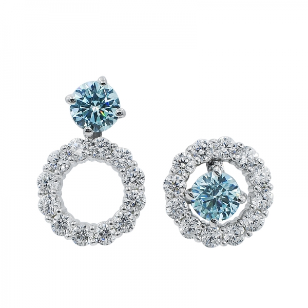 925 Halo Gold Plated Stud Silver Earrings 
