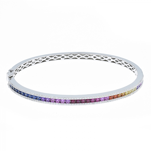 Rainbow Ladies 925 Silver Bangle 