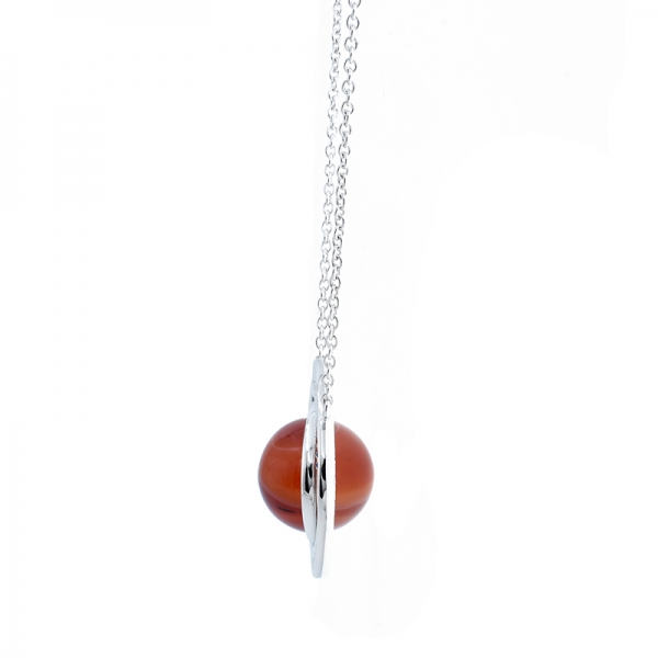 925 Sterling Silver Carnelian Necklace 