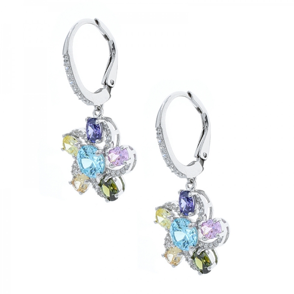 Glorious Multicolor 925 Sterling Silver Earrings 