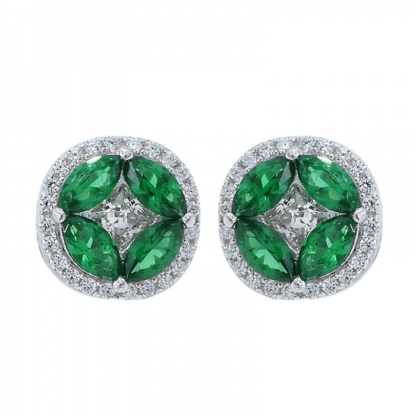 925 Silver Stylish Round Shape Stud Earrings 