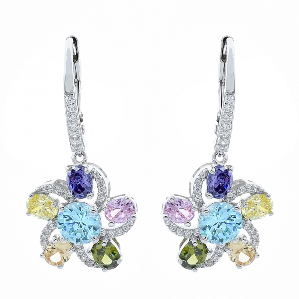 Glorious Multicolor 925 Sterling Silver Earrings 