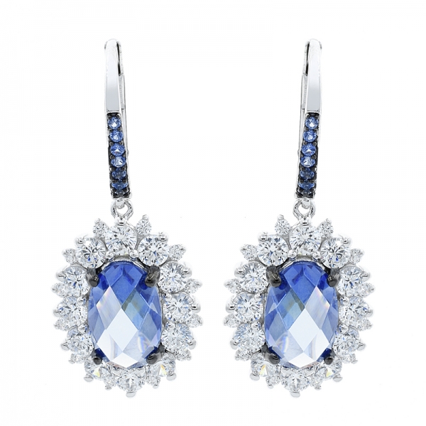 Graceful 925 Earrings With Checkboard Cutting Tanzantie CZ 