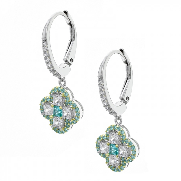 Graceful Ladies Four Leaf Clover Earrings 