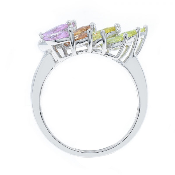 925 Multicolor Swan Silver Ring 