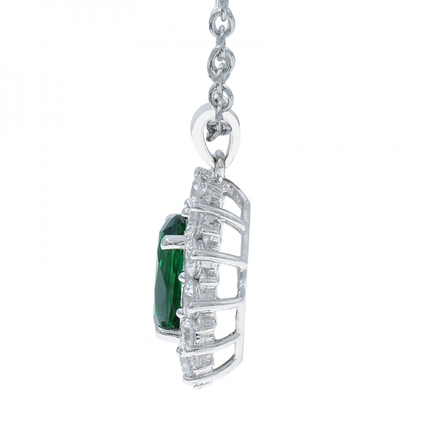 925 Sterling Silver Pendant With Checkboard Cutting Tanzantie CZ 