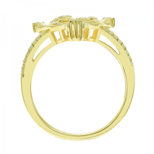 Gold Plated 925 Silver Bamboo Ring 