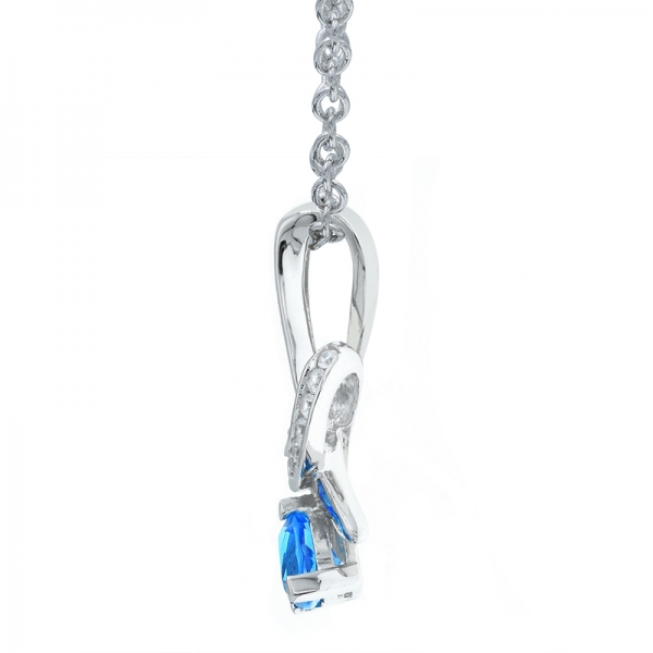 Fascinating 925 Silver Opal Pendant With Ocean Blue Stones 
