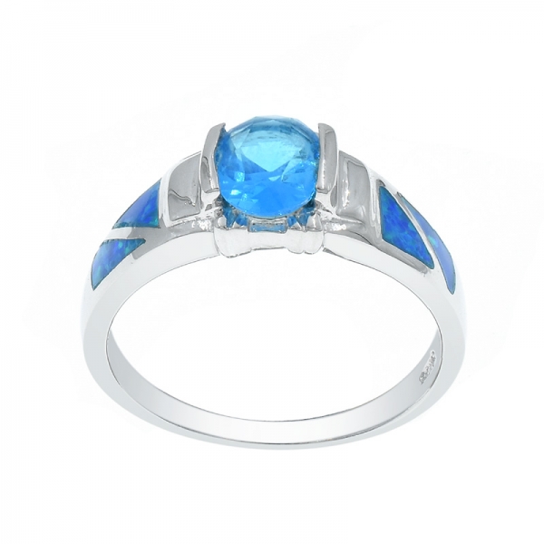 925 Classic Sterling Silver Opal Ring Jewelry 