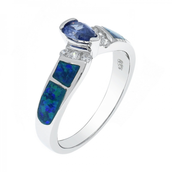 925 Silver Graceful Women Opal Ring Jewelry 