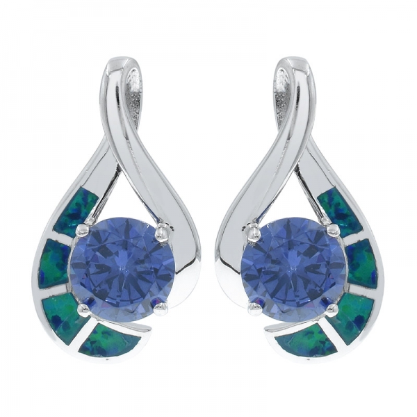 Fashionable 925 Sterling Opal Earrings Jewelry 