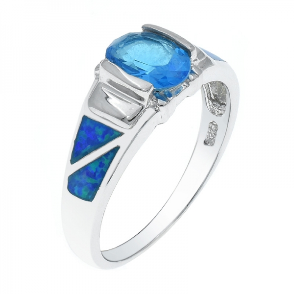 925 Classic Sterling Silver Opal Ring Jewelry 