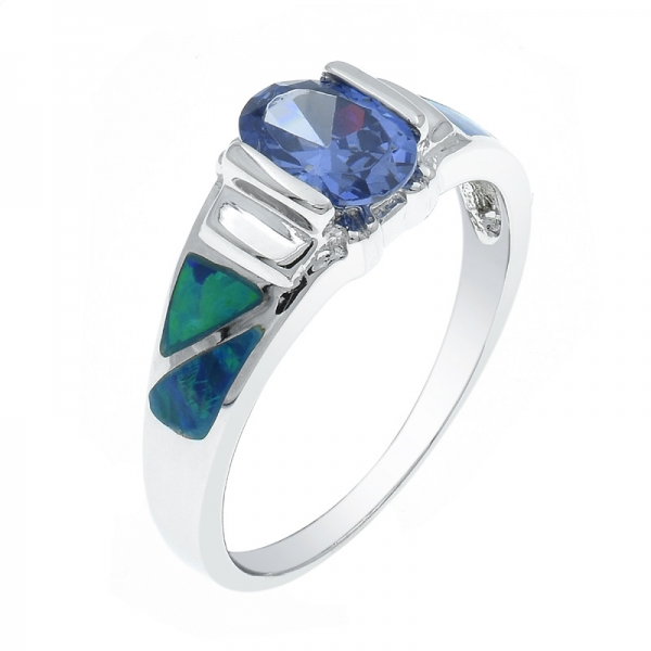 925 Classic Sterling Silver Opal Ring Jewelry 