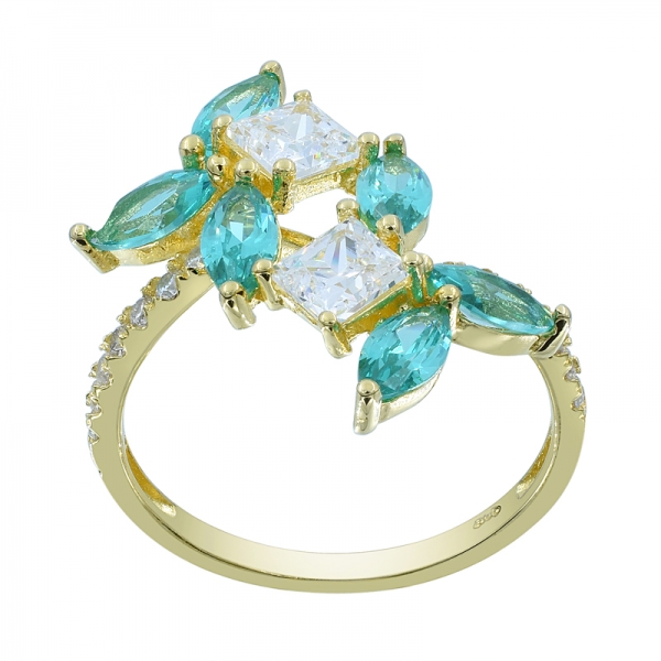 Fascinating Floral Silver Paraiba 925 Ring 