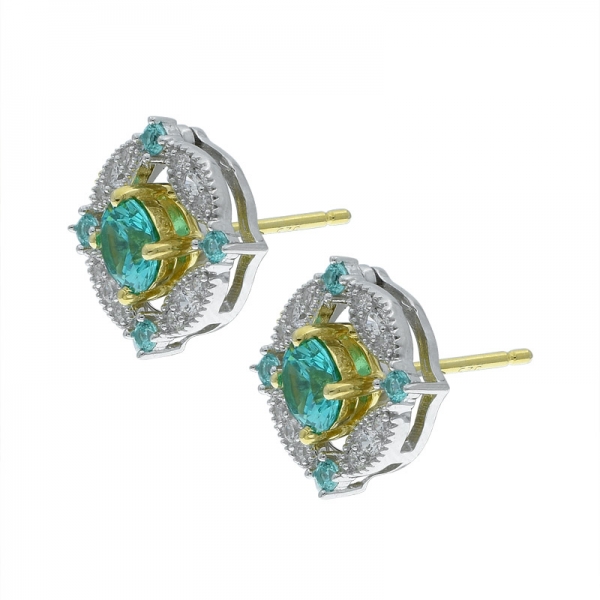 925 Beautiful Paraiba Stud Women Earrings 