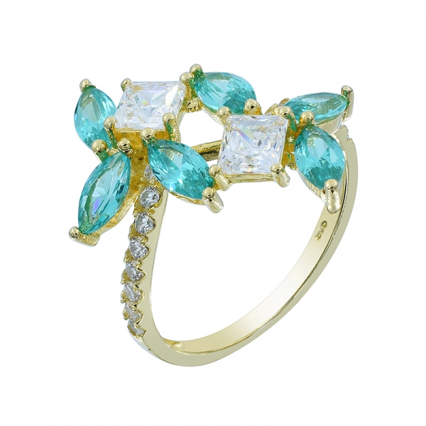 Fascinating Floral Silver Paraiba 925 Ring 