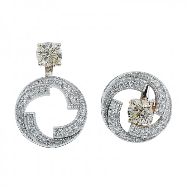 925 Vortex Morgantie Peach CZ Silver Earrings 