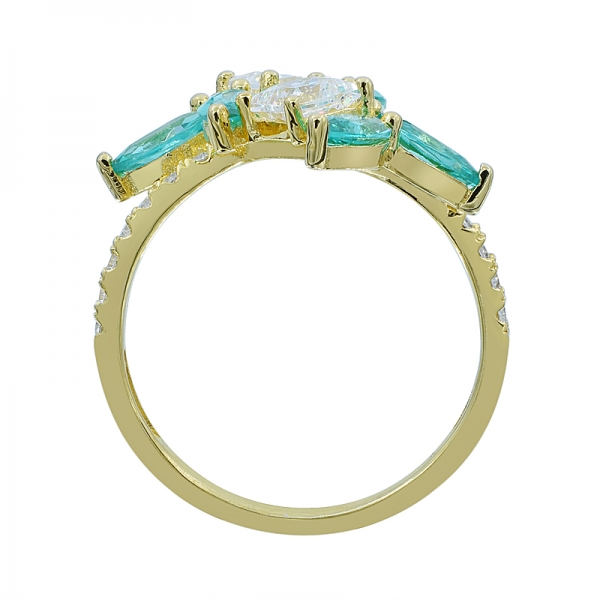 Fascinating Floral Silver Paraiba 925 Ring 