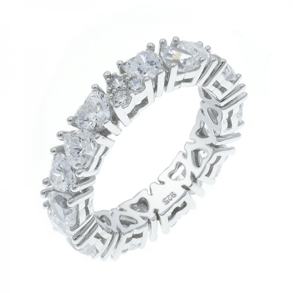 925 Elegant Heart Shape Infinity Silver Ring 