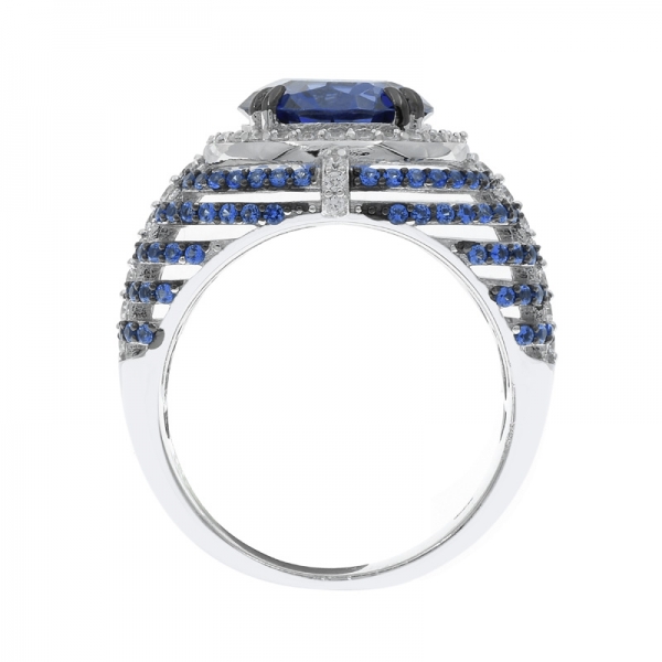 925 Silver Ring With Stunning Round Shape Tanzanite CZ 