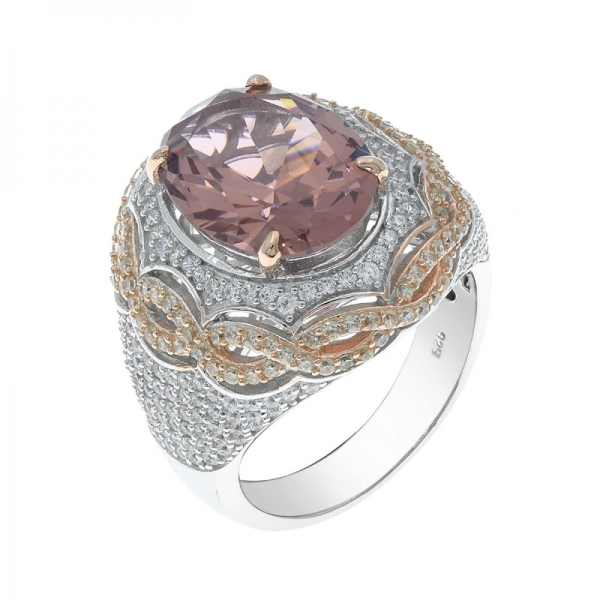 925 Silver Ring With Charming Morganite Nano 