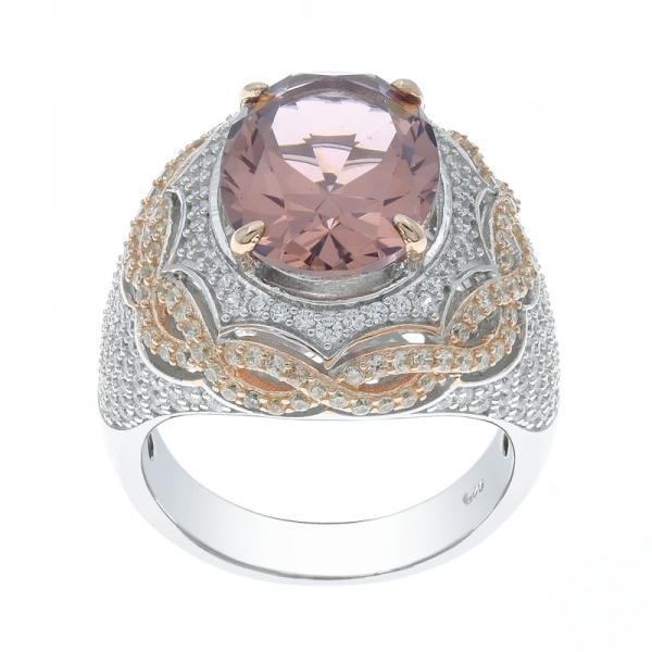 925 Silver Ring With Charming Morganite Nano 