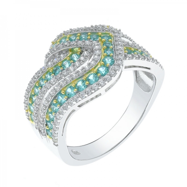 925 Paraiba Intricate Silver Ring 