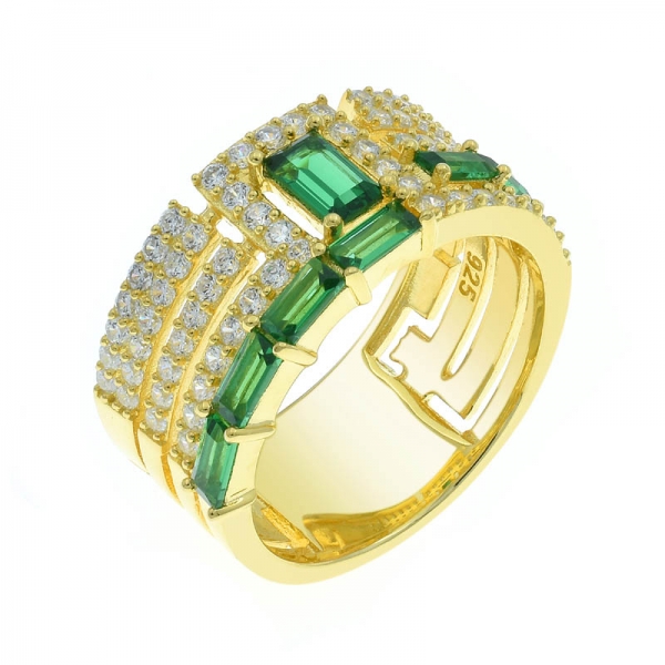 925 Silver Gold Plated Luxury Silver Ring 