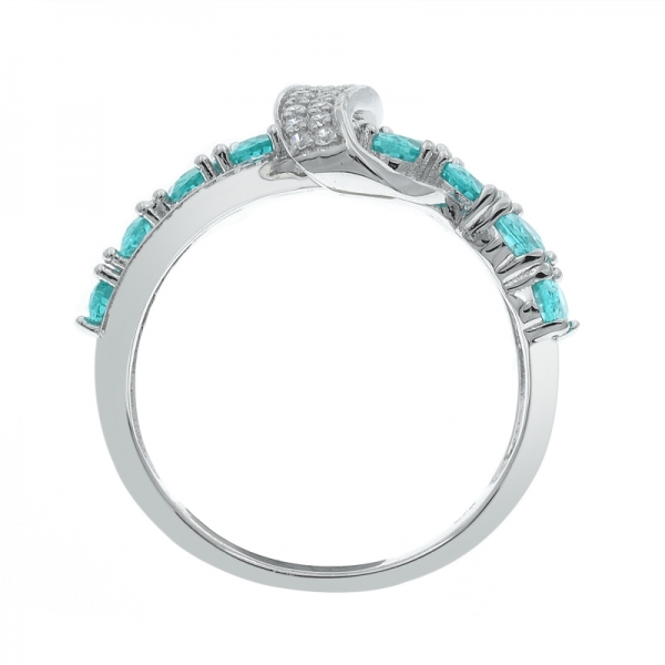 Classic Paraiba Intricate Silver Ring For Ladies 