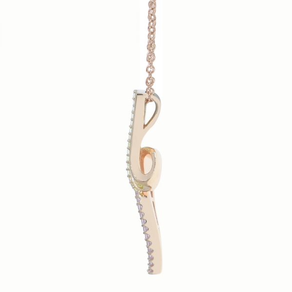 925 Pink & Yellow CZ Twist Pendant 