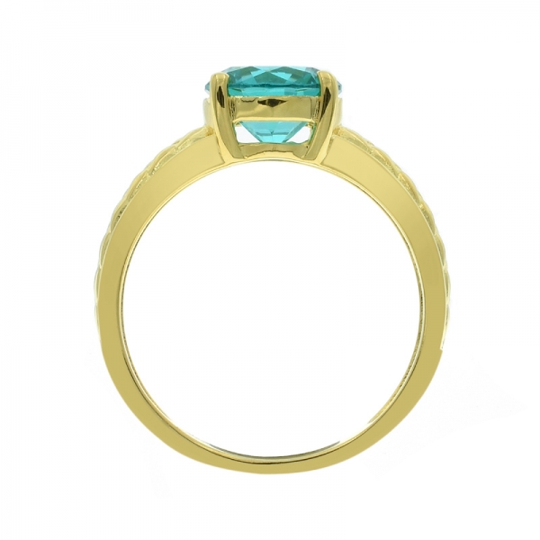 925 Gold Plated Solitaire Silver Ring 