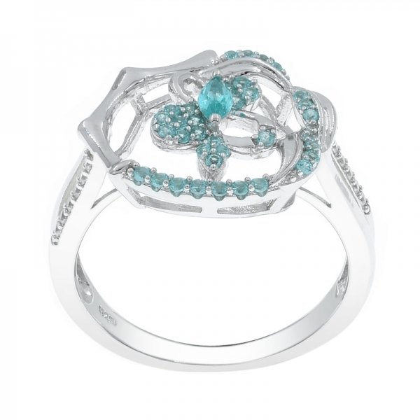 Individual 925 Paraiba Silver Ring For Ladies 