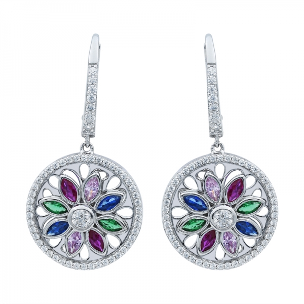925 Glorious Spinning Flower Silver Earrings 