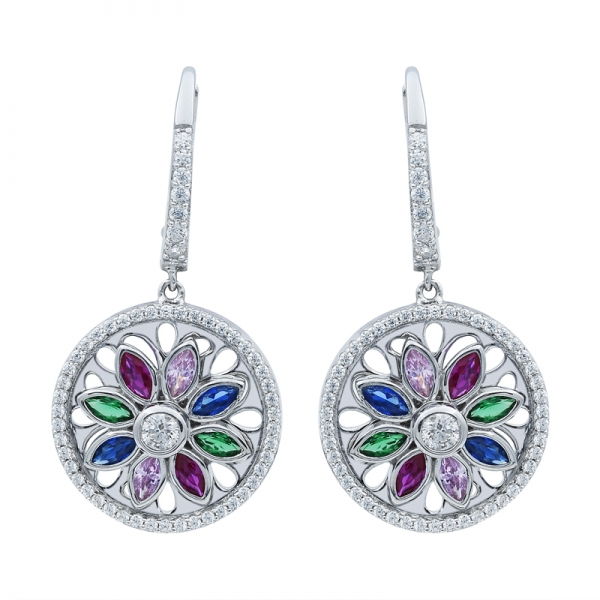 925 Glorious Spinning Flower Silver Earrings 