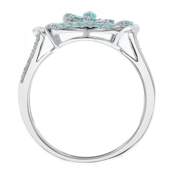 Individual 925 Paraiba Silver Ring For Ladies 