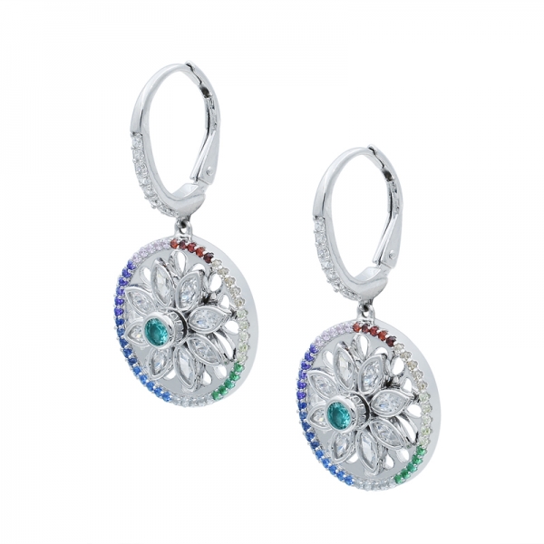 925 Glorious Spinning Flower Silver Earrings 