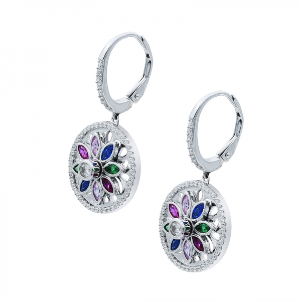 925 Glorious Spinning Flower Silver Earrings 