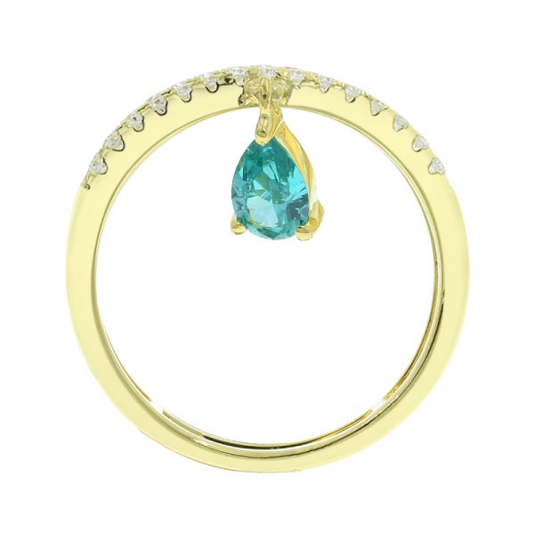 925 Paraiba Two Lines Silver Ring 