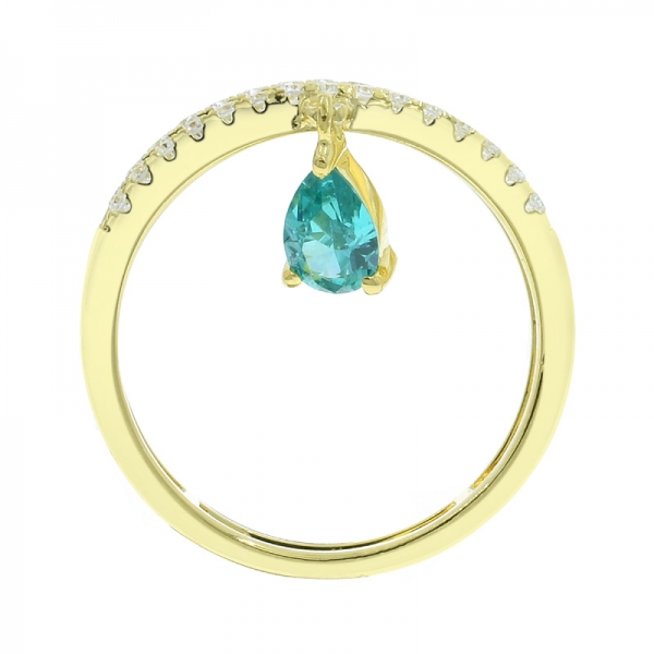 925 Paraiba Two Lines Silver Ring 