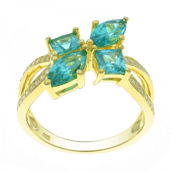 925 Silver Splendour Gold Plated Paraiba Ring 