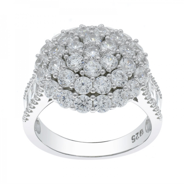 925 Exquisite Round Shape Silver Ring 