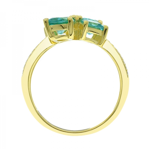 925 Silver Splendour Gold Plated Paraiba Ring 