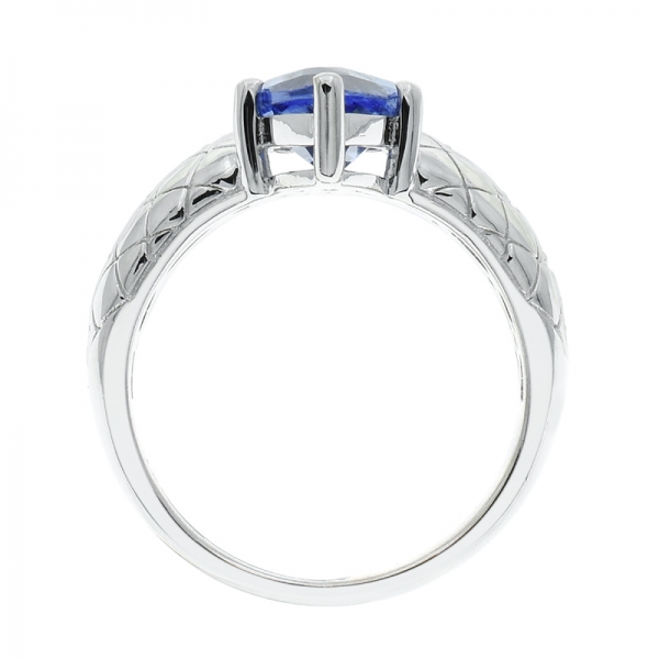 925 Silver Marquise Tanzanite CZ Ring 