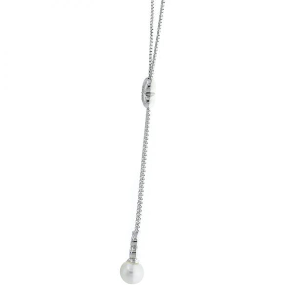 925 Sterling Silver Pearl Adjustable Necklace 