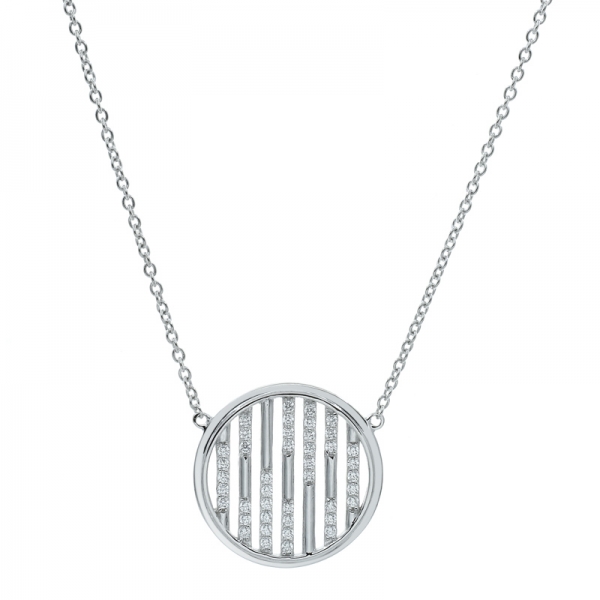 925 Sterling Silver Round Shape Simple Necklace 