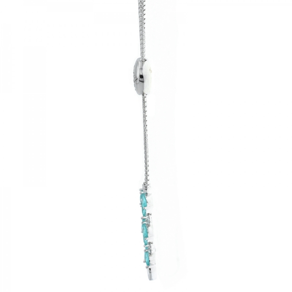 925 Sterling Silver Paraiba Adjustable Necklace 